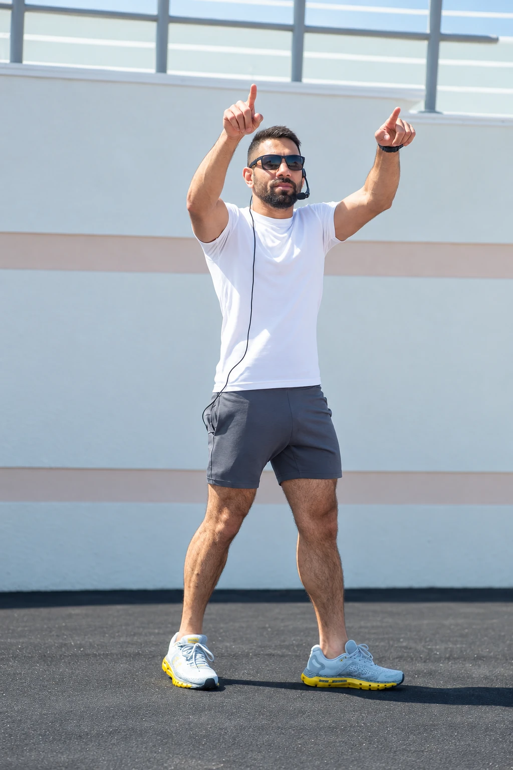 Adeem training outdoors